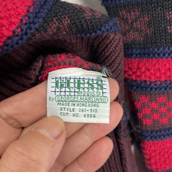 Vintage Men's Guess U.S. 100% Cotton Knit Crew Neck Y2K Sweater Size Medium - Picture 6 of 8